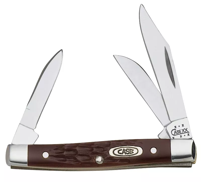 Case XX 00081 Folding Pocket Knife, 2 in Clip, 1.49 in Pen, 1-1/2 in Sheep Foot L Blade, Stainless Steel Blade, 3-Blade