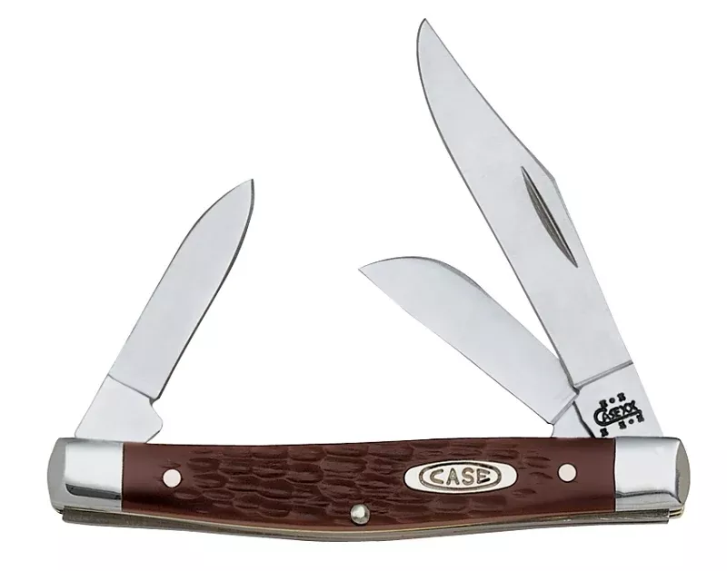 Case XX 00106 Folding Pocket Knife, 2.42 in Clip, 1.57 in Pen, 1.58 in Sheep Foot L Blade, 3-Blade, Jigged Handle