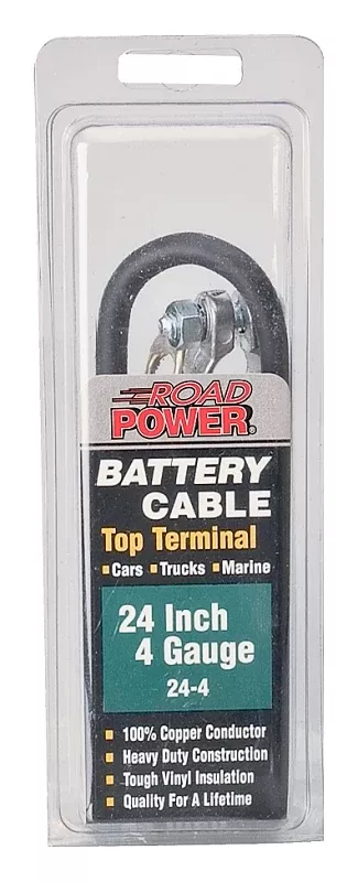 CCI Maximum Energy 24-4 Battery Cable, 4 AWG Wire, 24 in L, Black Sheath