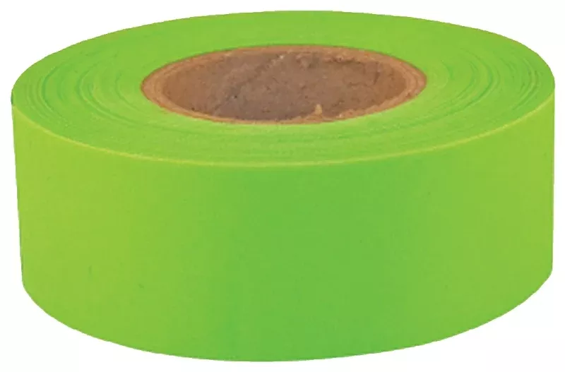 CH Hanson Sub-Zero Series 17009 Flagging Tape, 150 ft L, 1-3/16 in W, Fluorescent Lime, PVC