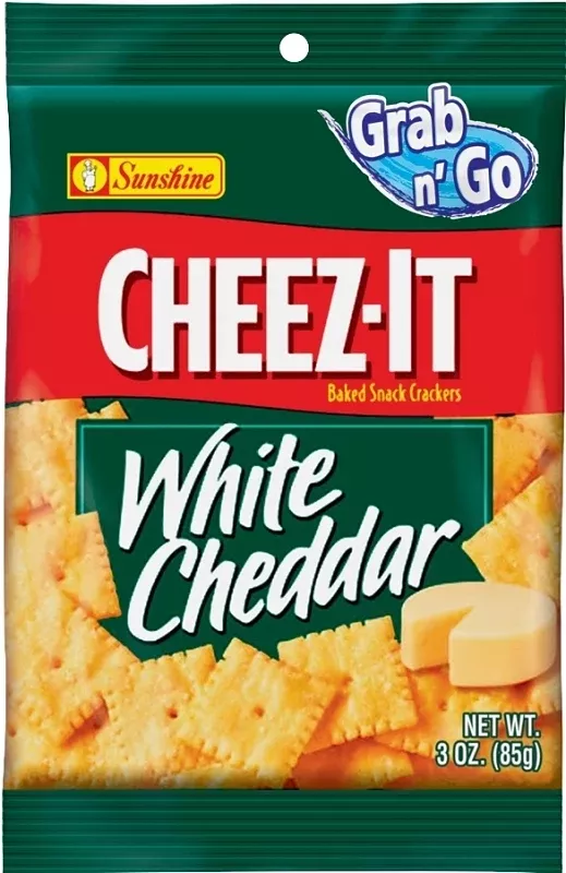 Cheez-It CHEEZITWC6 Baked Snack Cracker, White Cheddar, 3 oz Bag, Pack of 6
