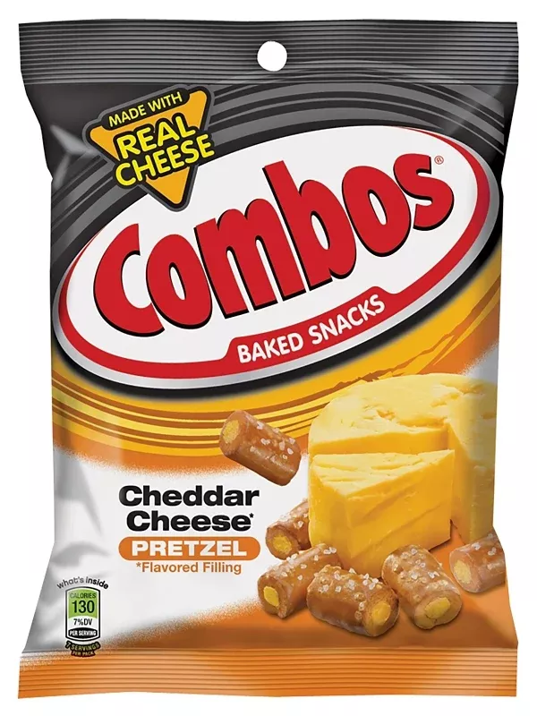 Combos MMM42005 Snack, Cheddar Cheese, 6.3 oz Bag, Pack of 12
