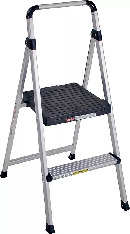 Cosco 11628ABK4 Folding Step Stool, 39.37 in H, 2-Step, 225 lb, Steel