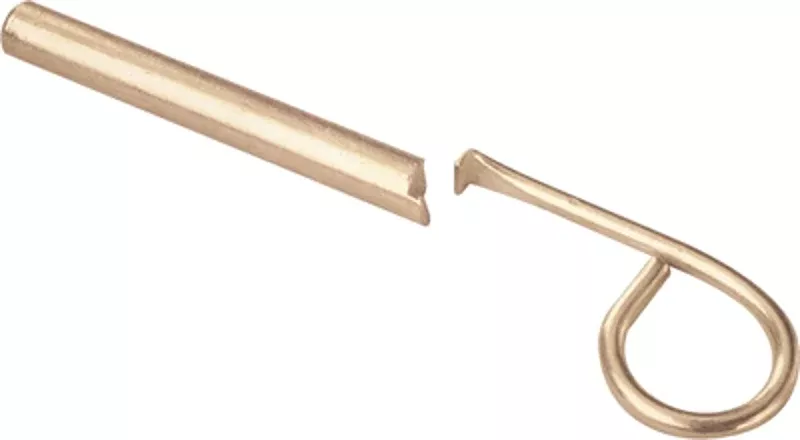 Defender Security U 9845 Window Sash Pin Lock, 2-1/2 in L, Steel, Brass
