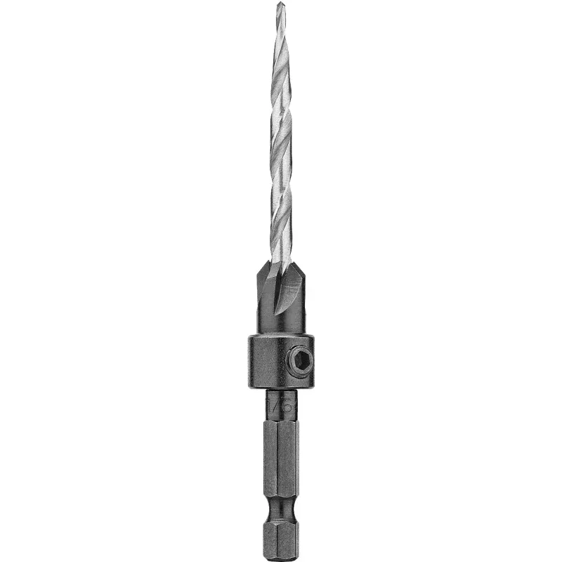 DEWALT DW2568 Drill Bit, 11/64 in Dia, 3-1/2 in OAL, Countersink, Spiral Flute, 4-Flute, 1/4 in Dia Shank, Hex Shank