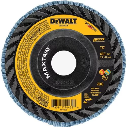 DeWalt HP Ceramic MAXTRIM™ Trimmable Flap Disc 60 Grit