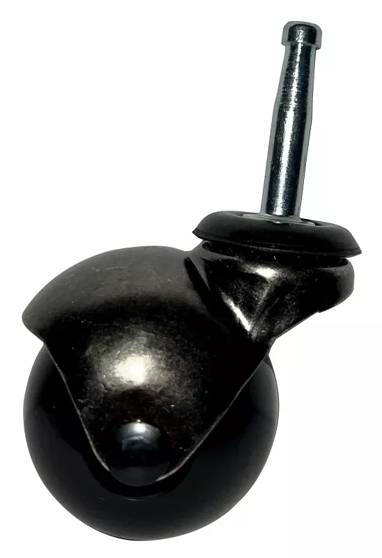 Dh Casters C-H20S1AB Ball Caster, Stem and Wood Socket Mounting, 4 in H Dimensions, 2 in Dia Wheel, Rubber Wheel, 90 lb