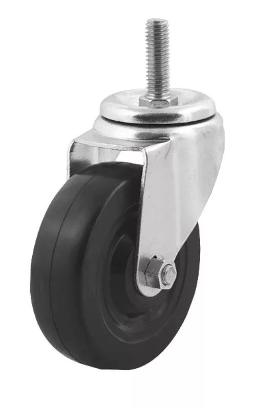 Dh Casters C-LM4T3RS Swivel Caster, Threaded Mounting, 5-1/8 in H Dimensions, 4 in Dia Wheel, 1-1/4 in W Wheel, 265 lb