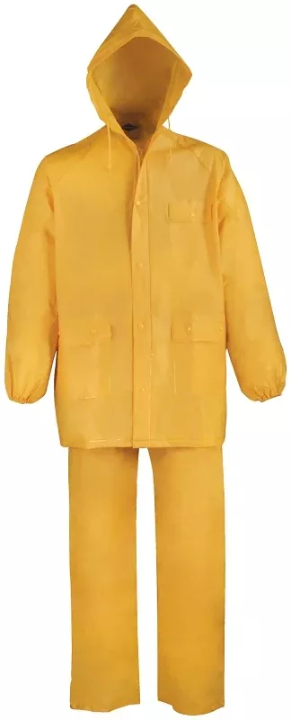 Diamondback 8127M Rain Suit, M, 28-1/2 in Inseam, PVC, Yellow, Drawstring, Zipper