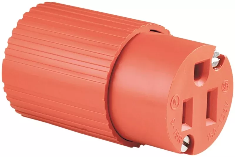 Eaton Wiring Devices 6887-BOX Electrical Connector, Polarized, Standard, 43/64 in, 2-Pole, 15 A, 125 V, Orange