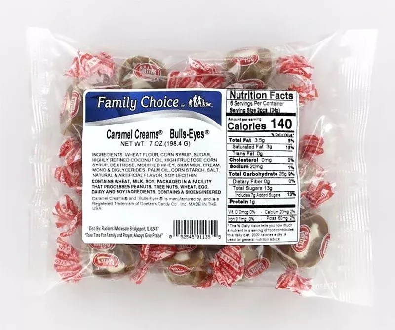 Family Choice 1135 Bullseye, Caramel, 7.5 oz, Pack of 12