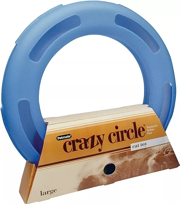 Fatcat Crazy Circle 29393 Interactive Cat Toy, L, Plastic, Blue