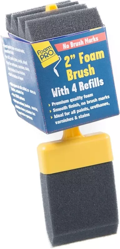 Foampro 72-4 Paint Brush, 2 in W Brush, Refillable Brush, Pack of 12