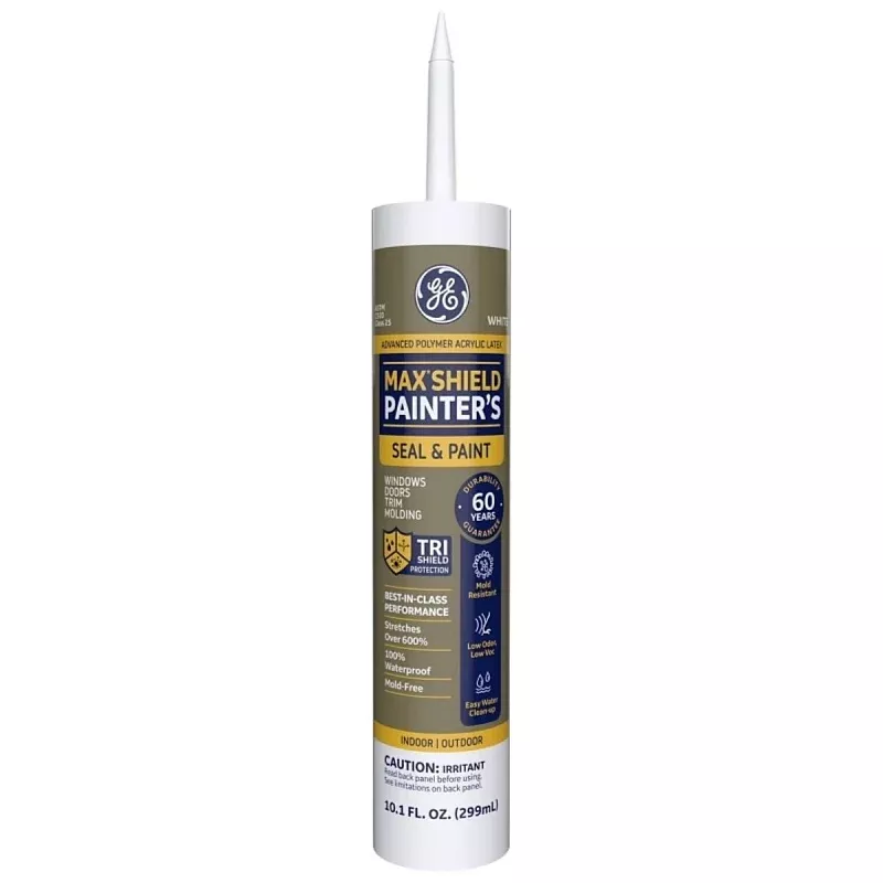 GE Max Shield Painter’s Pro 2737291 Advanced Polymer Sealant, White, 24 hr Curing, 10.1 fl-oz Cartridge