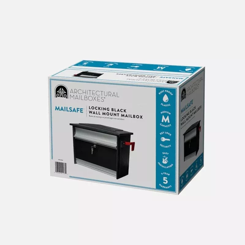 Gibraltar Mailboxes Mailsafe MSK00000 Mailbox, 840 cu-in, Aluminum, Black, 17.1 in W, 8.4 in D, 13.3 in H