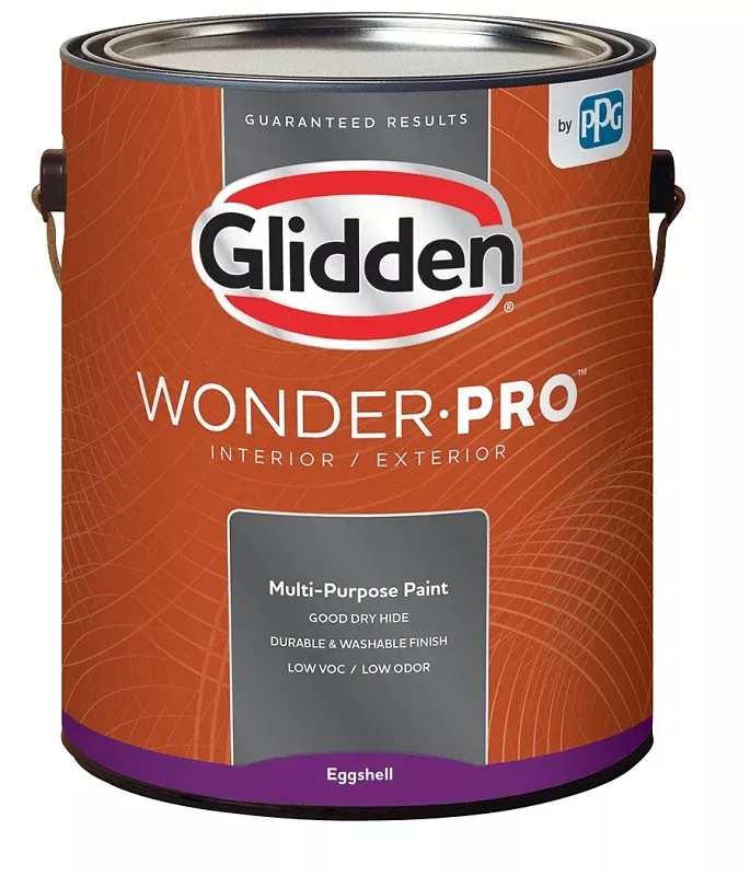 Glidden Wonder-Pro GLWP31WB/01 Paint, Eggshell Sheen, Pastel Base/White, 1 gal, 400 sq-ft/gal Coverage Area, Pack of 4