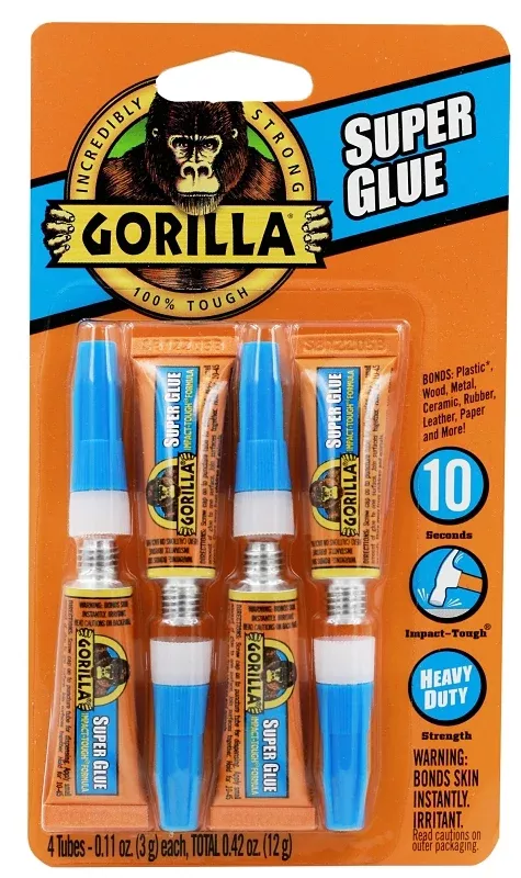 Gorilla 105800 Super Glue, Liquid, Translucide, 3 g Tube