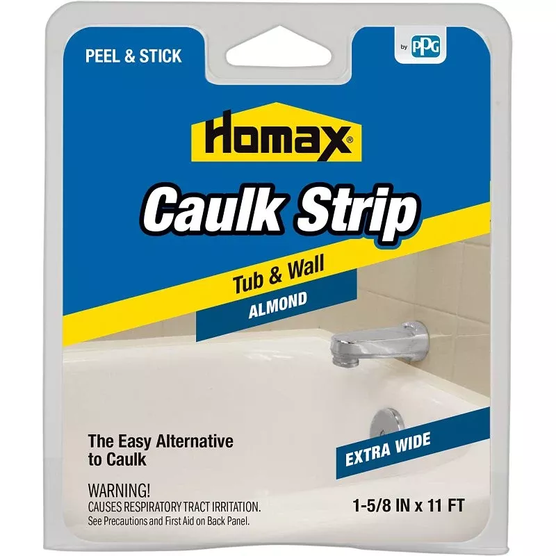 Homax 2403 Caulking Strip, Almond, 120 deg F, 1-5/8 in W X 11ft L