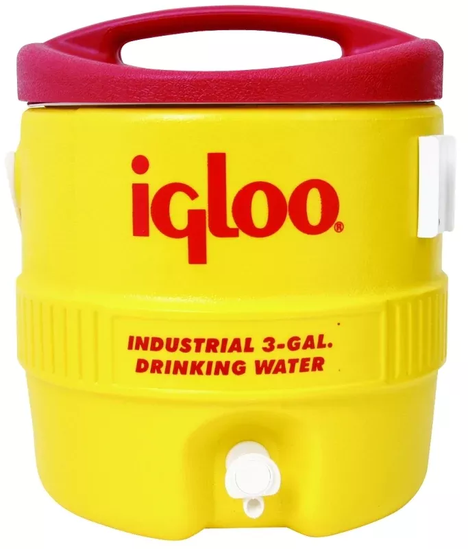 Igloo 400 Series 00000431 Water Cooler, 3 gal Cooler, Drip-Resistant Spigot, Polyethylene, Red/Yellow