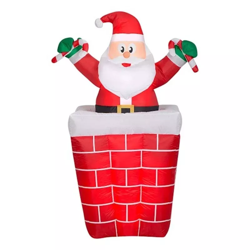 (IN25) Airblown Inflatable Animated Pop-Up Santa in Chimney 5′Outdoor Dcor