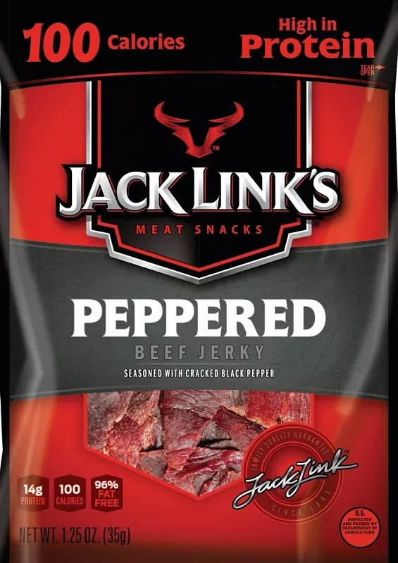 Jack Link's 10000008421 Snack, Jerky, Pepper, 1.25 oz Pouch, Pack of 10