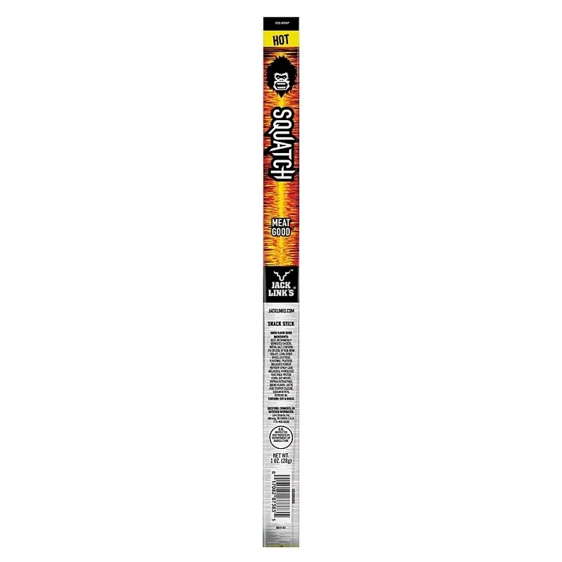 Jack Link's 10000012162 Squatch Snack, Stick, Hot, 1 oz, Pack of 20