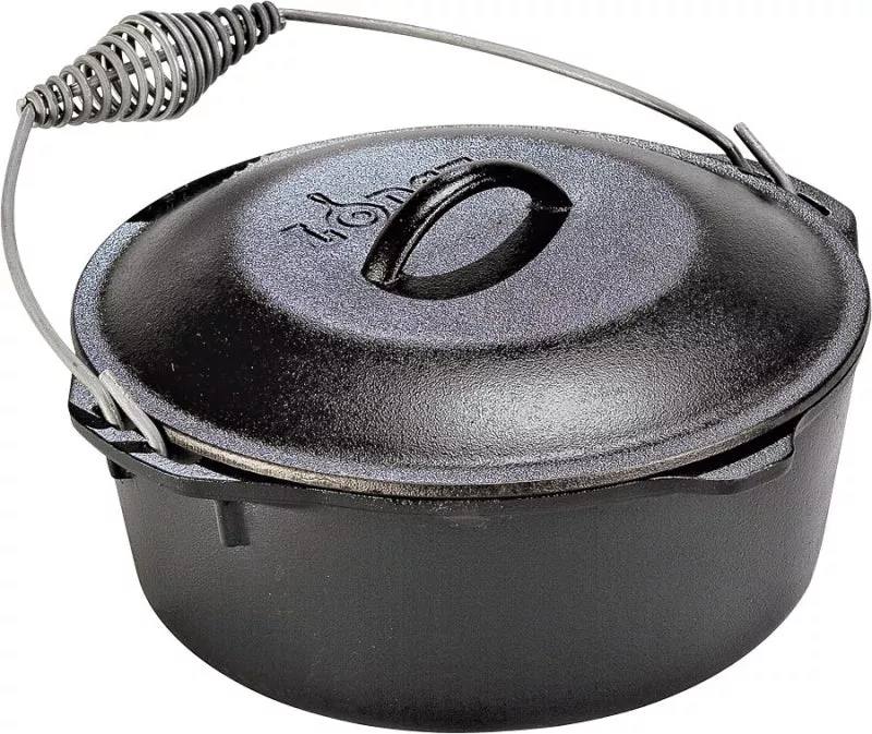 Lodge L10DO3 Dutch Oven, 7 qt, Cast Iron, Black, Spiral Grip Handle