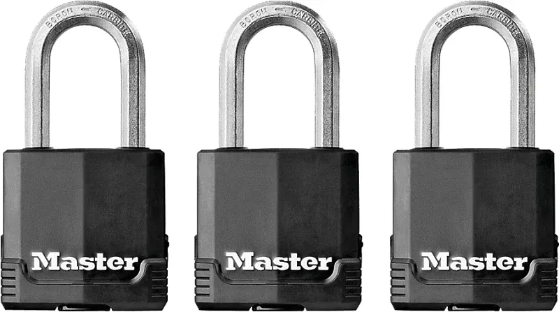 Master Lock Magnum Series M115XTRILF Padlock, 1-7/8 in W Body, Keyed Alike Key, 5/16 in Dia Shackle, 1-1/2 in H Shackle