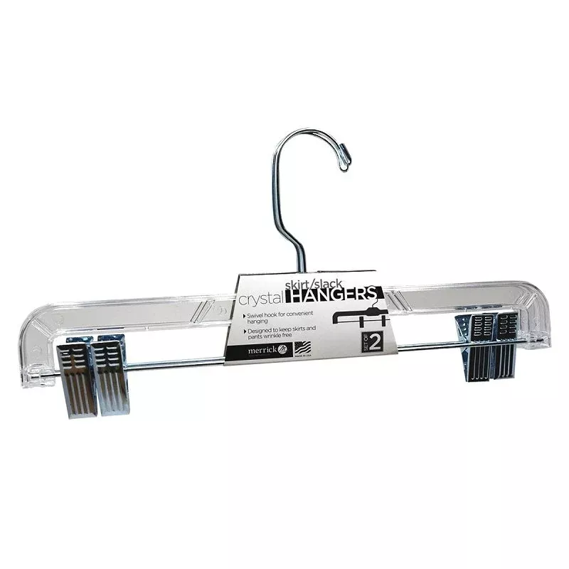 Merrick C71210-S12 Skirt and Slack Hanger, Clear, Pack of 12