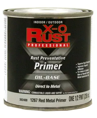 Metal Primer, Oil-base, Interior/exterior, Red, 1/2 Pt.