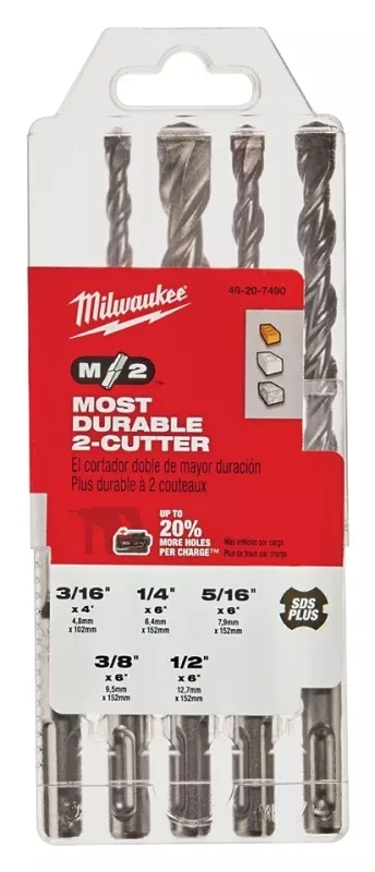 Milwaukee M/2 48-20-7490 Drill Bit Set, 5-Piece, Carbide