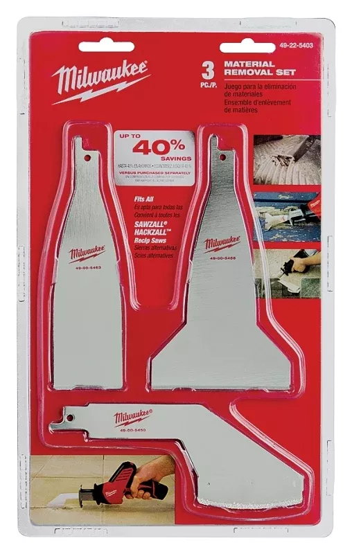 Milwaukee SAWZALL 49-22-5403 Material Removal Blade Set, Carbide