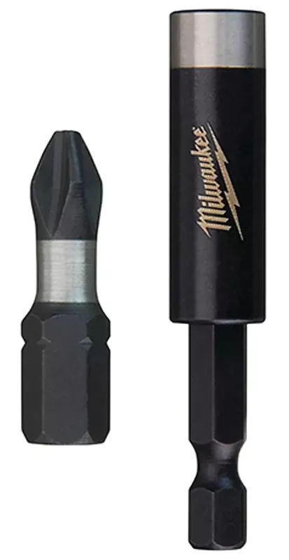 Milwaukee SHOCKWAVE 48-32-5009 Bit Tip Holder, #2 Drive, Phillips Drive, 1/4 in Shank, Hex Shank, Steel