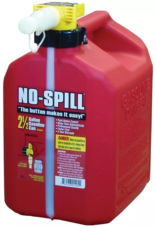 No-Spill 1405 Can, 2.5 gal, Plastic, Red