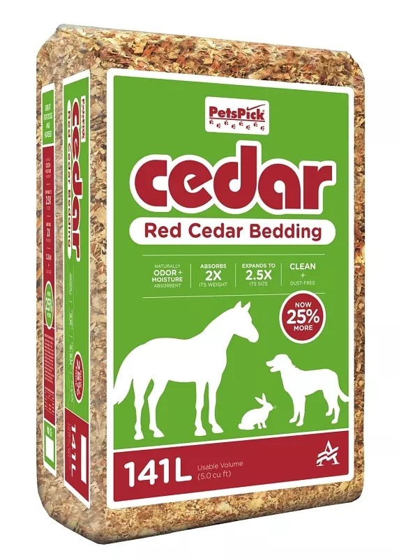 PetsPick 2.0P5PK Livestock Bedding, Cedar, Red