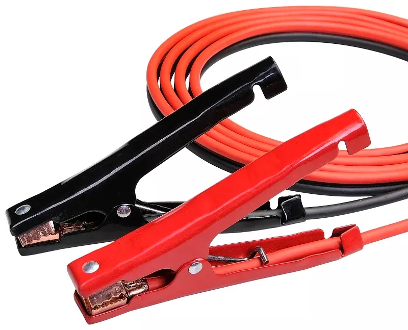 ProSource 081214 Booster Cable, 8 AWG Wire, 4-Conductor, Clamp, Clamp, Stranded, Black/Red Sheath