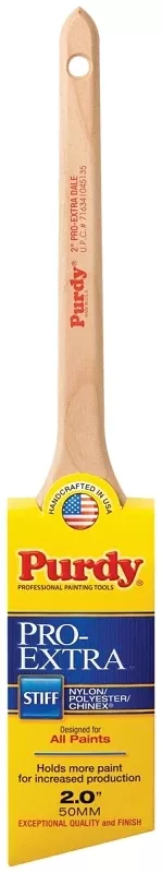 Purdy Pro-Extra Dale 144080720 Trim Brush, 2 in W, Angular Brush, 2-11/16 in L Bristle, Nylon/Polyester Bristle
