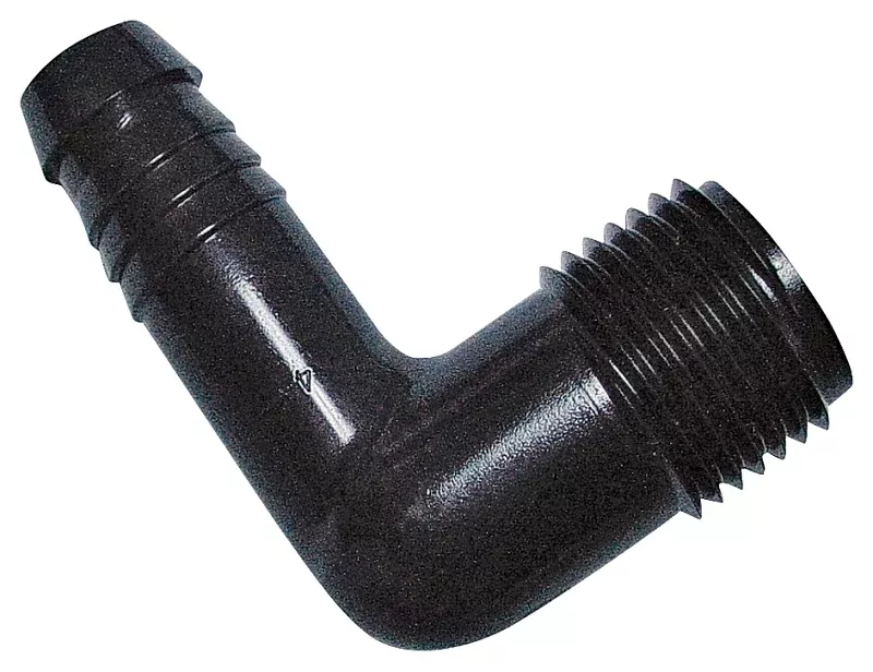 Rain Bird SWGE10 Swing Elbow, 1/2 in Connection, MNPT x Barb, Polyethylene, Black