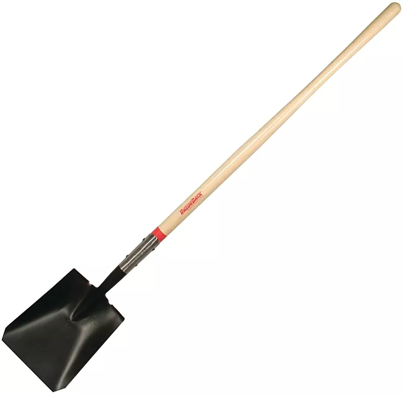 Razor-Back 44363 Shovel, Closed Back, Square Point, 9-1/2 in W Blade, Steel Blade, Ashwood Handle, 48 in L Handle