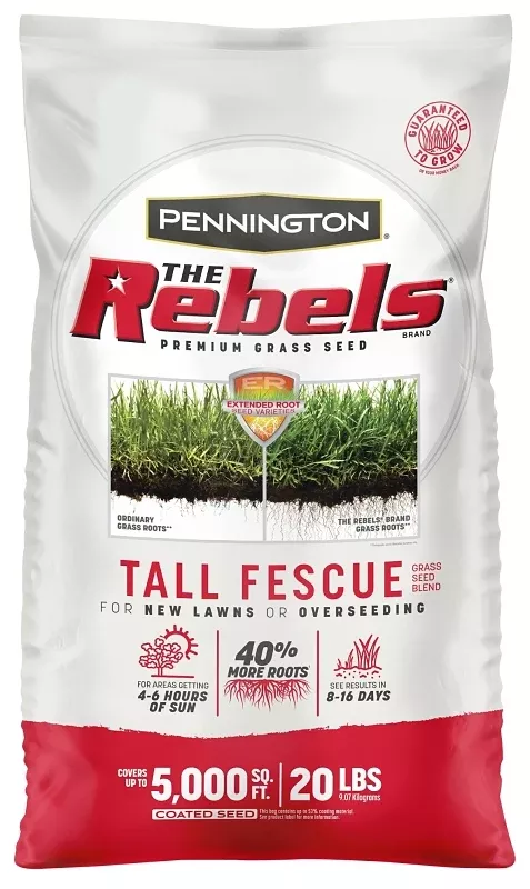 The Rebels 100543730 Grass Seed Blend, Tall Fescue, 20 lb Bag