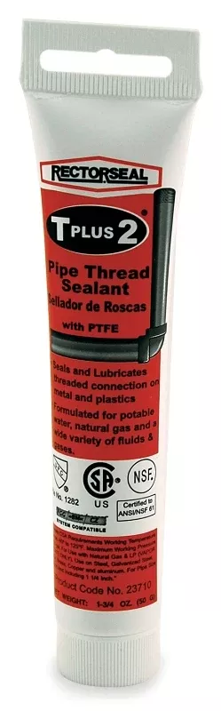 Rectorseal T Plus 2 Series 23710 Thread Sealant, 1.75 oz Tube, Paste, White