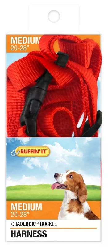 Ruffin'It 41473 Adjustable Harness, 3/4 in x 20 to 28 in, Buckle, Nylon, Assorted, Pack of 3