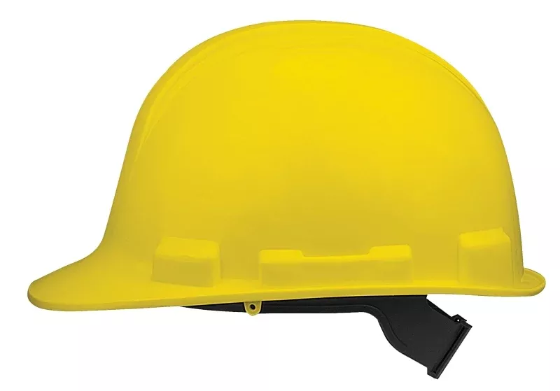 Safety Works SWX00345-01 Hard Hat, Yellow, 4-Point Textile Suspension, HDPE Shell, Class: E, Slip Ratchet Wheel Ratchet