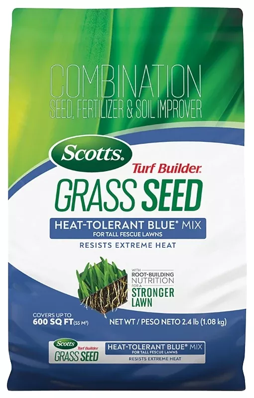 Scotts Turf Builder 18022 Heat Tolerant Blue Mix Grass Seed, 2.4 lb Bag