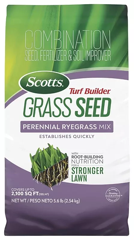 Scotts Turf Builder 18039 Perennial Ryegrass Grass Seed, 5.6 lb Bag