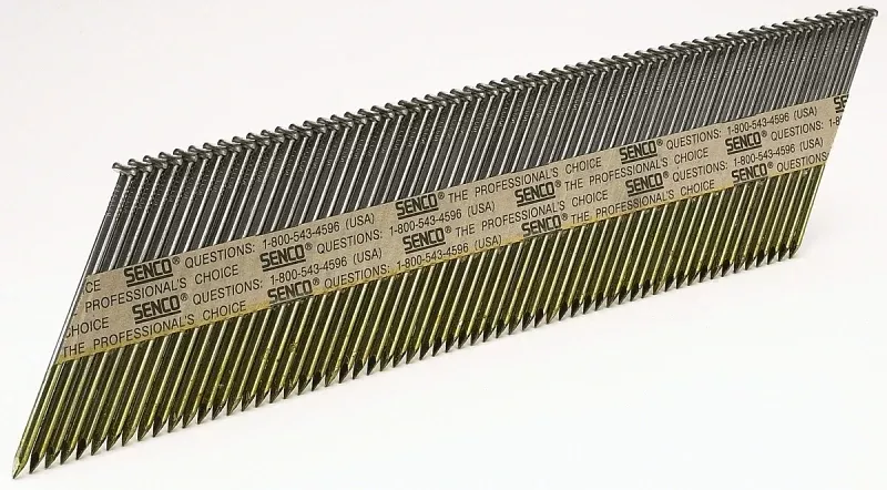 Senco K628APBXN Collated Nail, 3-1/4 in L, 15 to 23, Bright Basic, Full Round Head, Ring Shank