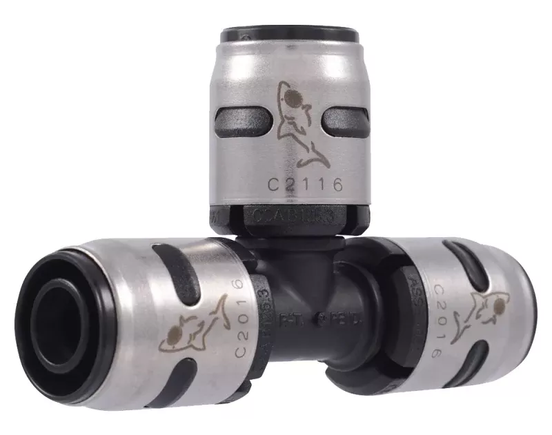 SharkBite K362A6 Pipe Tee, 1/2 in, Push-Fit, Plastic, 160 psi Pressure