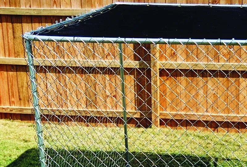 Stephens Pipe & Steel DKTB11010 Kennel Top with Grommet, Sunblock, Polypropylene, Black