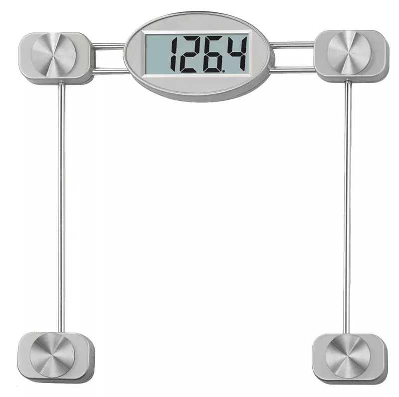 Taylor 75274192 Bathroom Scale, 400 lb, LCD Display, Metal Housing Material, Clear, 13.38 in OAW, 13.41 in OAD, 2 in OAH