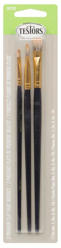 Testors 281205 Premium Brush Assortment, 3/CD, Gray